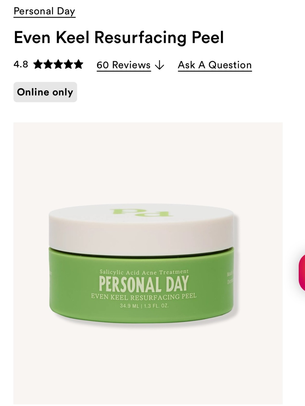Personal Day Even Keel Resurfacing Peel